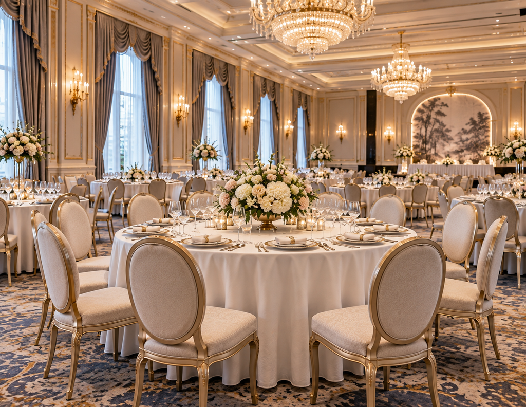 Custom hotel banquet furniture tables for ballrooms and event venues