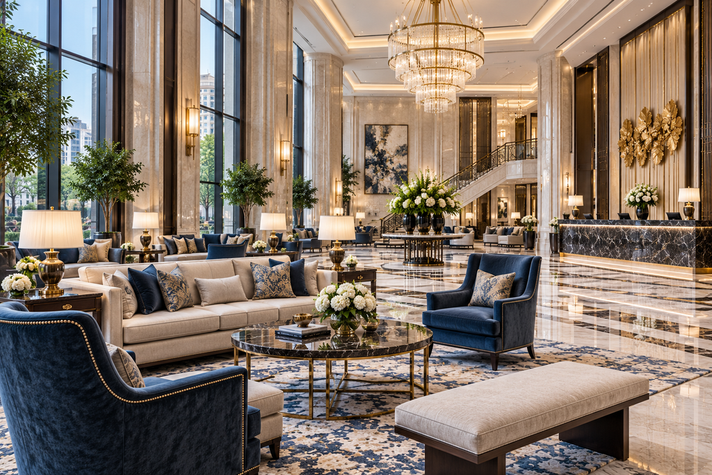 Custom hotel public area furniture by KUANGYU